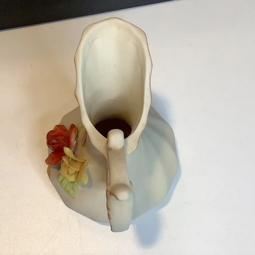 Vintage Capodimonte Small Porcelain Flower Pitcher Made in Italy 5 Inches